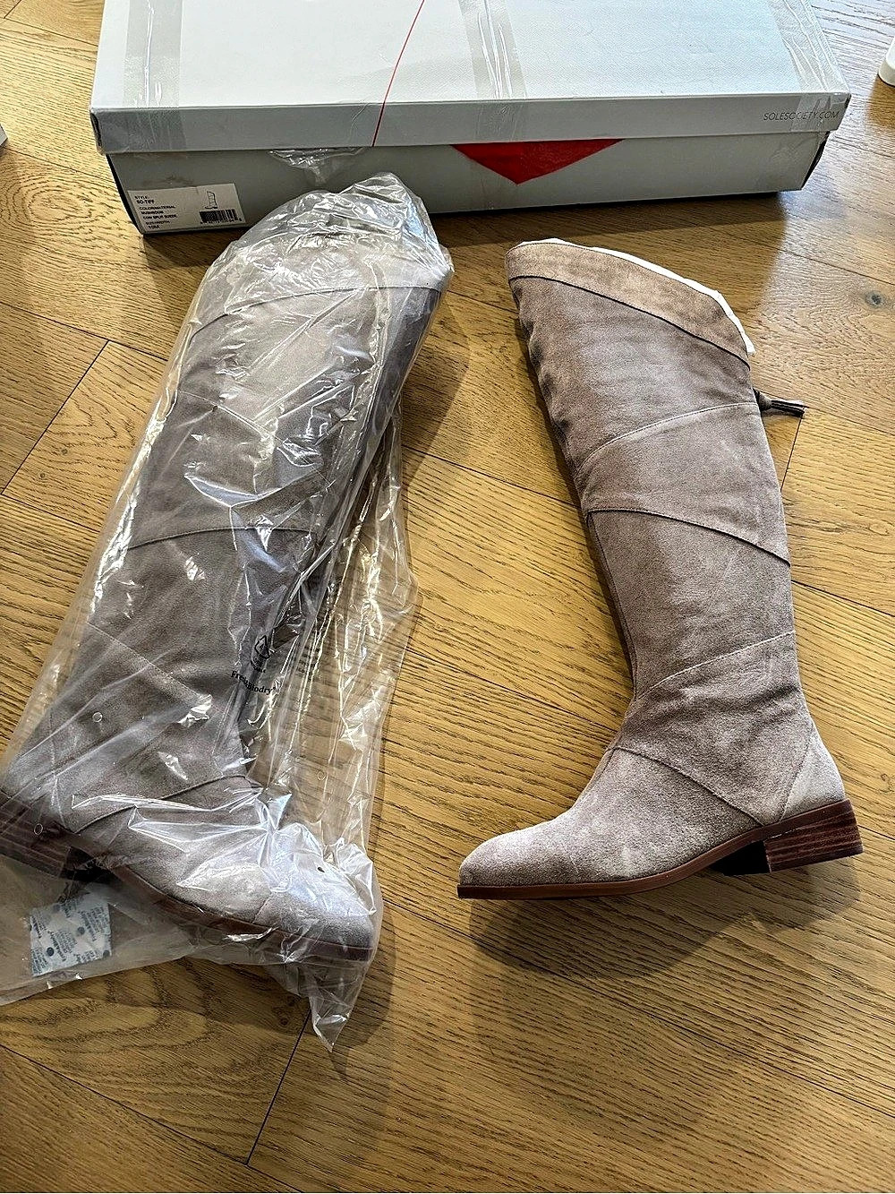 Sole society Over-the-Knee Boots Gray & Brown NWT